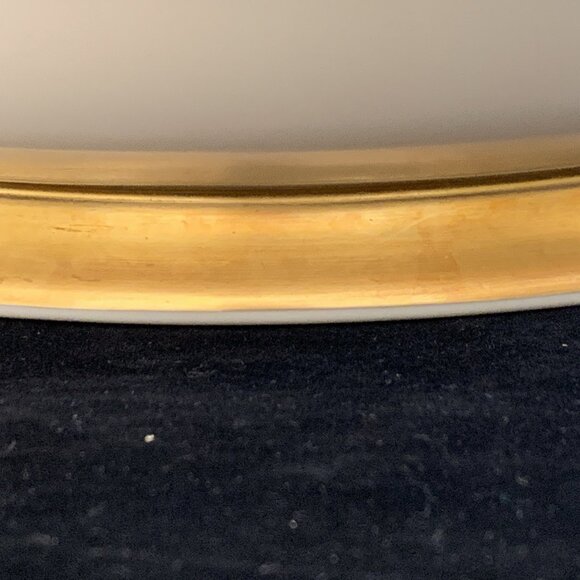 Flintridge China Huntington Oval Serving Bowl 9.75" Gold Band California MCM Vtg - Picture 6 of 9